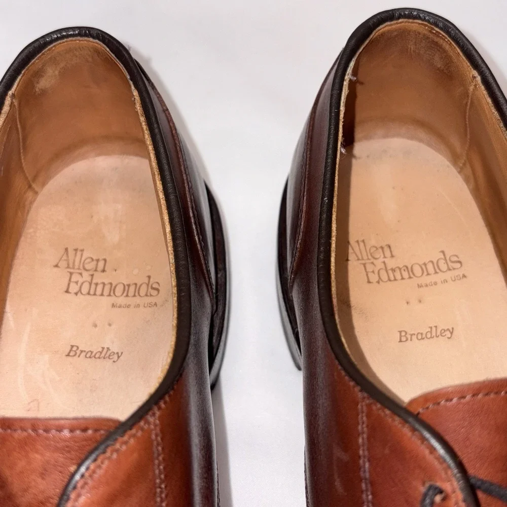 Allen Edmonds Bradley Split Toe Brown‎ Leather Shoes Mens 9.5 D